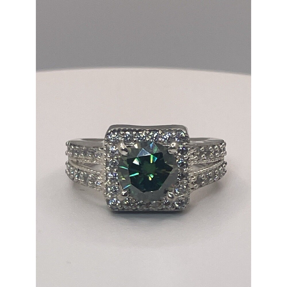 💎 Certified 3.64ct Green Diamond Ring – Round Brilliant Cut 💍